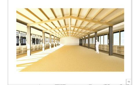 Simulación de la estructura del interior de un edificio